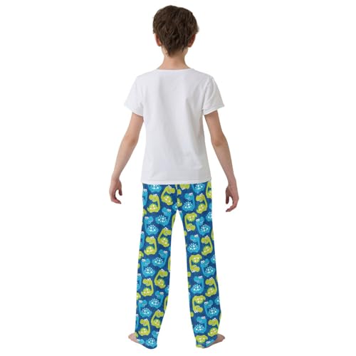 Dinosaur Roar Boys Long Pants Soft Trousers Elastic Waist Kids Lounge Bottoms with Pockets S-XL3