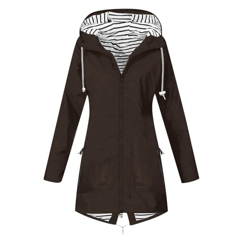 Chubasquero de mujer impermeable con cremallera y bolsillos