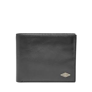 Fossil Men’s Ryan Leather RFID-Blocking Bifold with Flip ID Wallet, Black, (Model: ML3729001)