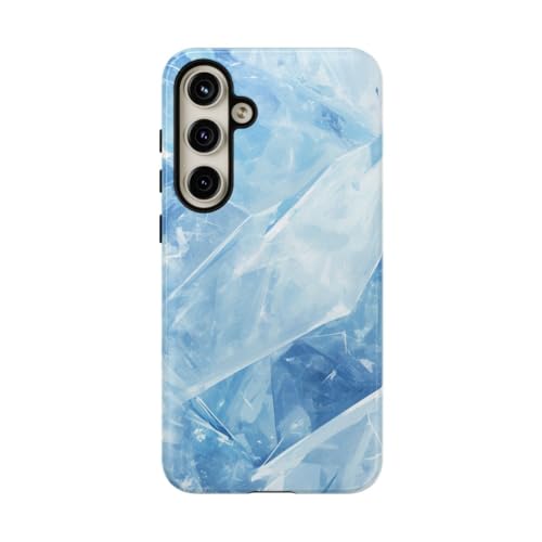Coque Samsung S24 Plus anti rayures texture bleue glacée brillante