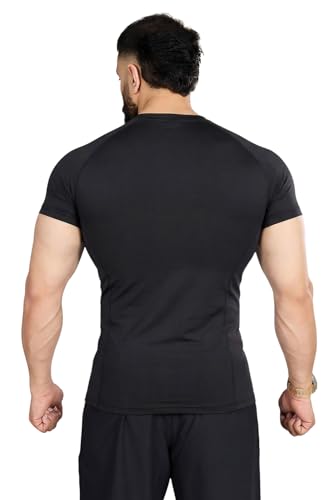 Image of FUAARK Men's Half Sleeve Compression T-Shirt - Athletic Base Layer for Fitness