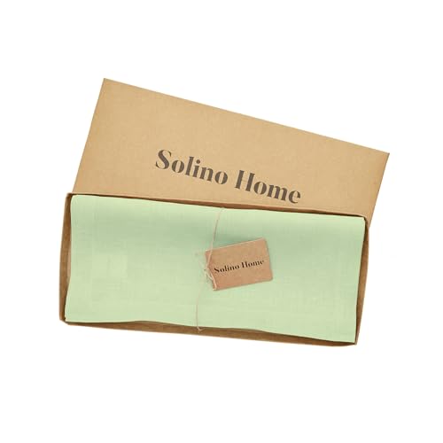 Solino Home Linen Table Runner 108 Inches Long - 100% Pure Linen Pastel Green Table Runner 14 x 108 Inch for Summer - Fete by Solino Home - Image 5