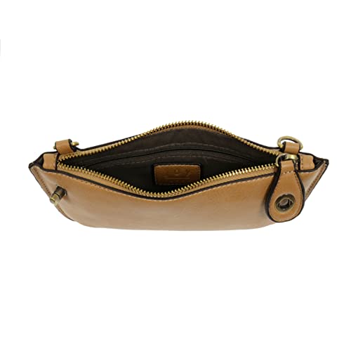 Image of Joy Susan Women's Fashion Purse Mini Crossbody Wristlet Clutch Handbag - Golden Oak