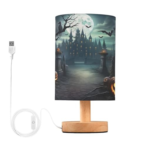 Waassud Lámpara de mesa de fiesta de Halloween, lámparas de escritorio, artículos esenciales para habitación de niñas, decoración de dormitorio junto a lámparas de mesa para mesitas de noche con
