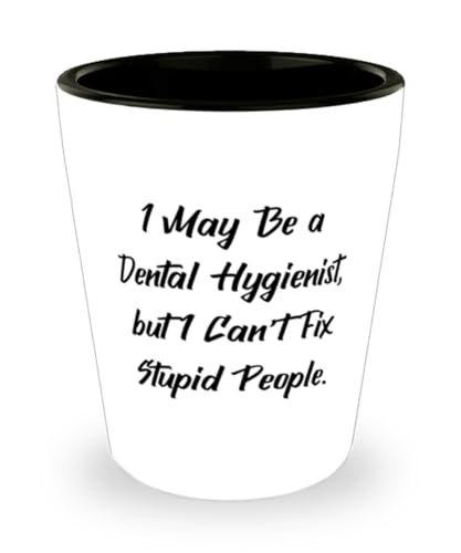 MIPOMALL Dental hygienist Gifts For Men Women, I May Be a Dental, Appreciation Dental hygienist Shot Glass, Ceramic Cup From Colleagues