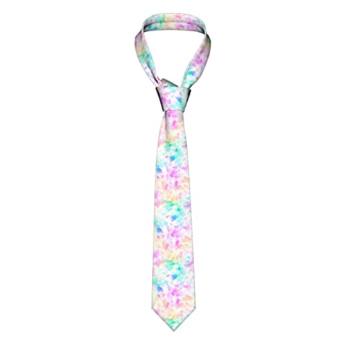 Men's Tie Necktie Funny Novelty Pastel Tie Dye Colorful Neckties for Men Formal Party Business Regular Length Neckties Soft Ties Designer Wedding