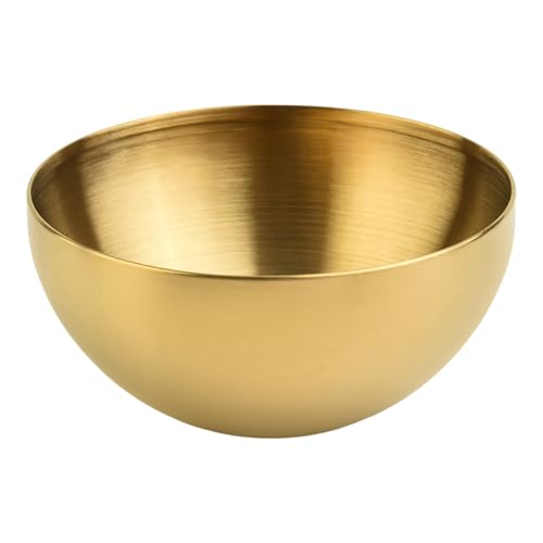 Cloudpower 15cm ciotole acciaio, Oro Ciotola per alimenti, Insalatiera, Acciaio Inox ciotole ramen, Contenitore per alimenti per mescolare, cuocere Salate Snack Riso Noodles Insalata Frutta, 1.25L