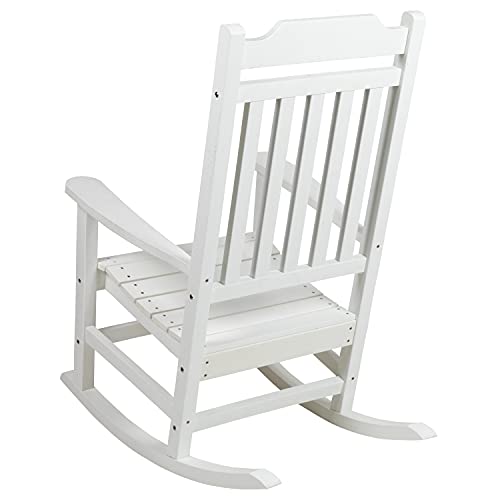 Image of Flash Furniture Winston All-Weather Poly Resin Rocking Chair in White