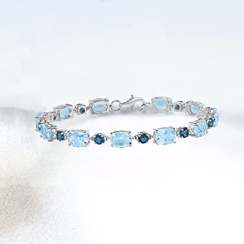 Ross-Simons 19.50 ct. t.w. London and Sky Blue Topaz Bracelet in Sterling Silver4