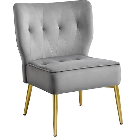 Yaheetech Velvet Tub Chair with Gold Legs Cover