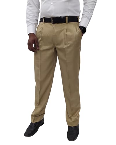 Mens Regular fit Formal Pleat Front Trouser - Polyester Blend Gen...