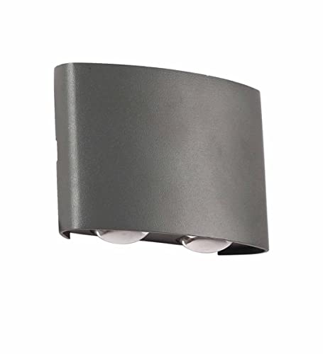 Image of SAH Led Metal Outdoor Wall Light, Black, Waterproof, Warm White for Entryway, Gardens, Pathways, Vanity, Pool Side, Outdoor Stairs and Walls (Modern, 2) (4 Way, Pack of 2)