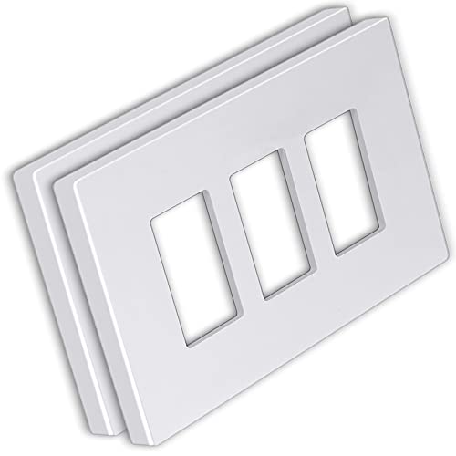 BESTTEN USWP4 Lot De 2 Plaques Urales Sans Vis 4 Interrupteurs Blanc