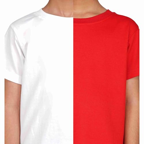 Image of Kids Round Neck T-Shirt Half Sleeves 100% Cotton Rich Soft Comfortable Fit Stylish Plain Color White+1 Combo Original Brand Tshirt for Boys