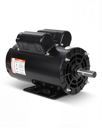 5HP SPL Air Compressor Electric Motor 230V 17.6Amps 56 Frame 3450RPM 5/8 Keyed Shaft 1.88 Shaft Length Single Phase CW/CCW Rotation Powerful Motor for General Equipment