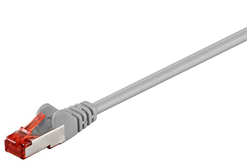 Goobay 92737 CAT 6 Kabel Lan Netzwerkkabel für Gigabit Ethernet S-FTP doppelt geschirmtes Patchkabel mit RJ45 Stecker, 5m, Grau