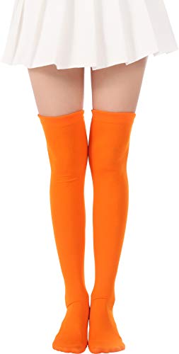 Velma Halloween Costumes Homemade - WISPARK Over Knee Long Stockings Solid