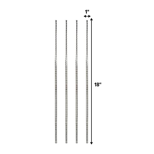 Express KitchQuip Stainless Steel Chrome Wire Shelving Posts – Set of 4 Poles (18