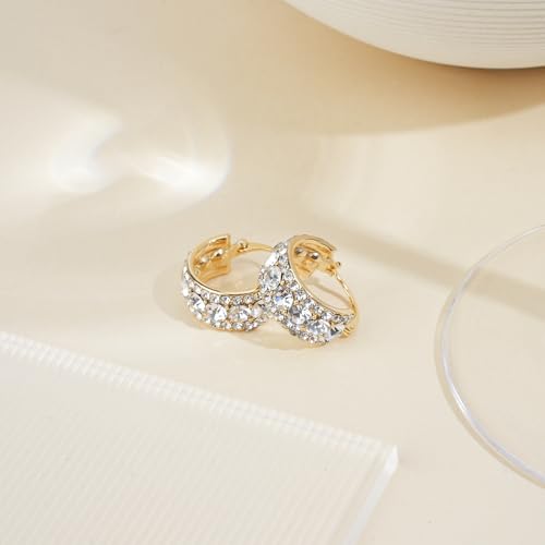 Hoop Earrings for Women 14K Gold Plated Cubic Zirconia Earrings,Delicate Huggie Hoop Earrings,Simple Lightweight Hoops Gift for Women2