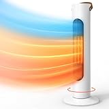 Electric Space Heaters For Indoor Use, 25" 2-IN-1 Tower Heater And Fan Combo, 70Β°Oscillating, 2S Instant Heating, 1500W, 3 Heating & Fan Modes,Electric Portable Heater For BedroomOfficeHome, White