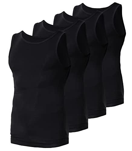 Comfneat Men's 4-Pack Cool Feeling A-Shirts Viscose Undershirts Sports Singlets