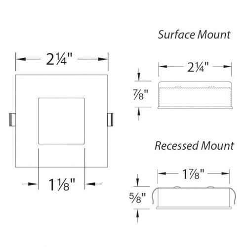 Image of WAC Lighting HR-LED87S-27-WT 3000K Soft White Square LED Button Light, White