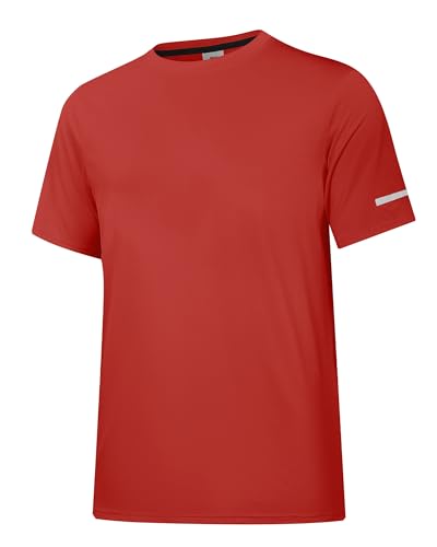 Herren Rash Guard UPF 50+ Sonnenschutzkleidung Kurzarm-T-Shirts für Männer Leichte, schnell trocknende SPF UV Swim Surfing Tees Rot 12-M Herren Rash Guard UPF 50+ Sonnenschutzkleidung Kurzarm-T-Shirts für Männer Leichte, schnell trocknende SPF UV Swim Surfing Tees Rot 12-M
