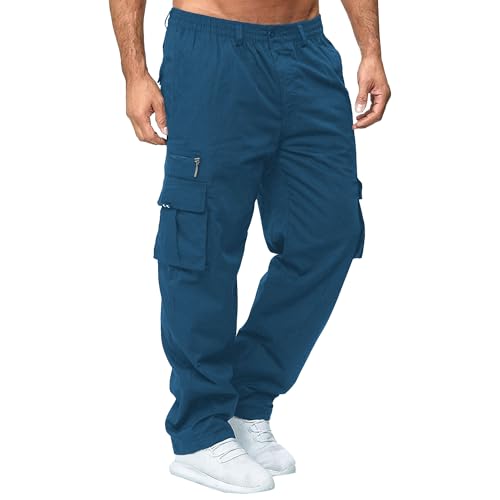 Men's Cargo Joggers Pants Lightweight Hiking Work Pants Casual Loose Fit Outdoor Sweatpants with Multi Pockets