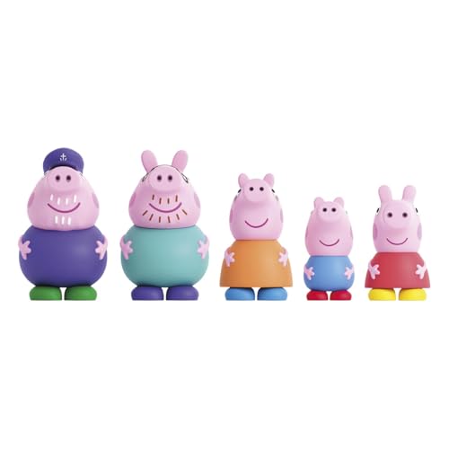 Peppa Pig - Set de 5 Figuras de Baño de la Familia Pig