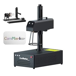 ComMarker B4 JPT Mopa-vezel-lasergraveermachine, compatibel met Lightburn lasergraveermachine met 2 lenzen en L-schild, 2-in-1 computer-kleurmarkeringsmachine voor staal