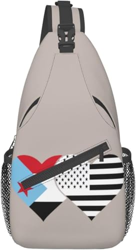 Mochila bandolera unisex negra para senderismo miniatura 1