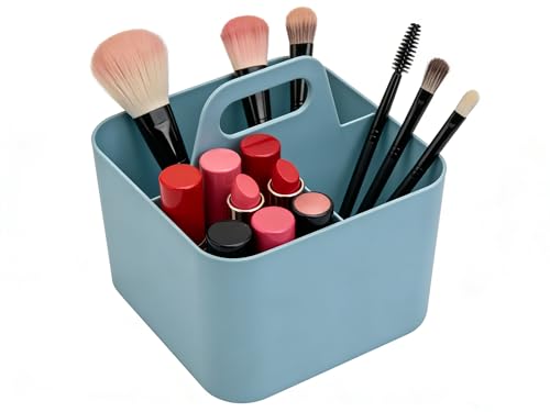 Image of Stackable Portable Handheld Organiser,Multi-Purpose Desktop Divider Organiser Basket For Crafts Or School Supplies Desk,Office,Stationery Pencil Holder,Dorm Room (Small Size-Blue)