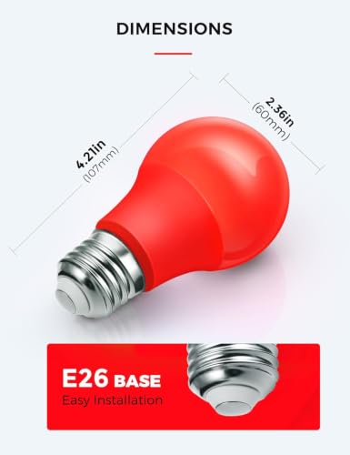 Image of L LOHAS LED Red and Green Light Bulbs Outdoor, Christmas Light Bulbs 2 Pack