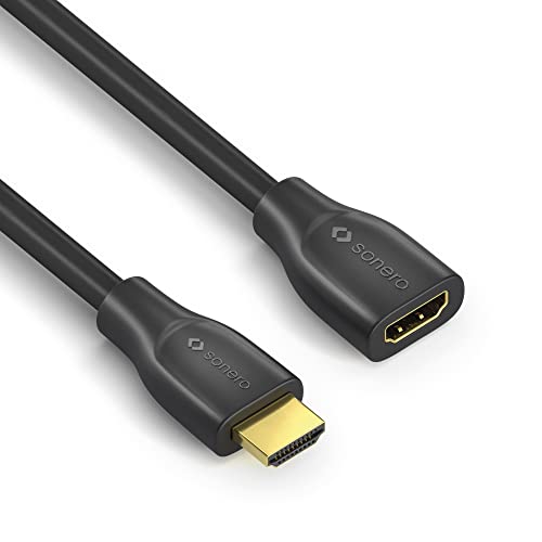 Sonero Premium High Speed HDMI Extension 4K HDMI A to HDMI A Socket Gold-Plated Contacts Double Shielded 1.5m - Image 4