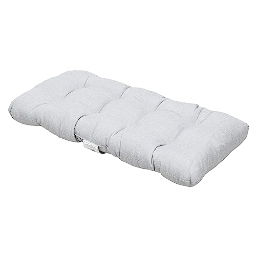Image of QILLOWAY Outdoor Wicker Cushion Set of 5 - Waterproof Fade Resistant Patio Furniture Cushions, Loveseat 2 U-Shape 2 Lumbar Pillows for Porch, Bench, Backyard, Garden, Gray,White