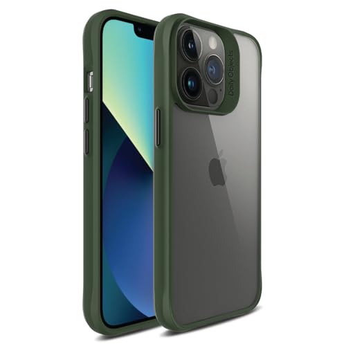 Image of DailyObjects Case for iPhone 14 Pro Max, Drop Protection Polycarbonate Green Hybrid Slim Shockproof Back Cover
