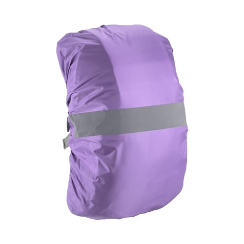 M METERXITY Backpack Rain Cover - Waterproof Lightweight Cover with Horizontal Reflective Strap, Apply to Hiking/Mountain Climbing (15-25L, XS, Purple)