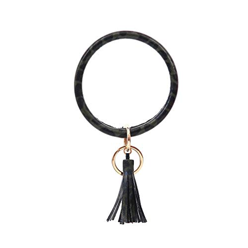 Llavero Leopardo de la Moda Llavero del mitón for Mujeres Niñas Cuero PU O Llavero con Llave Grande del Anillo Redondo Llaveros Gota de Shiipping (Color : Gold Color)