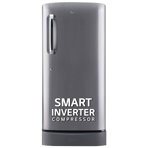 Image of LG 205 L 5 Star Inverter Direct-Cool Single Door Refrigerator Appliance (GL-D221APZZ, Shiny Steel, Base stand with drawer)