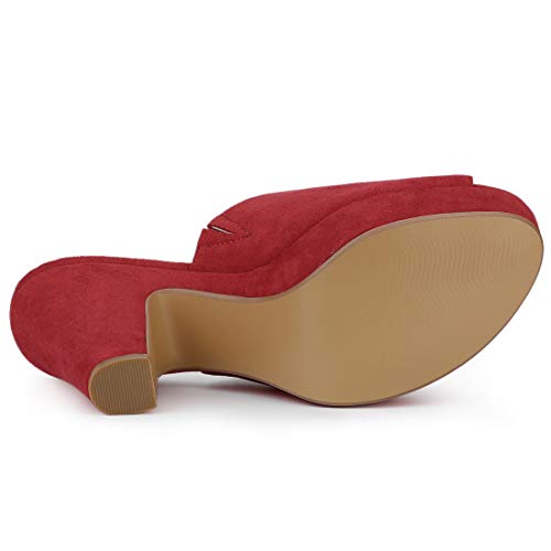 Image of Allegra K Women's Open Toe Platform Chunky Heel Slides Sandals | Party Sandals