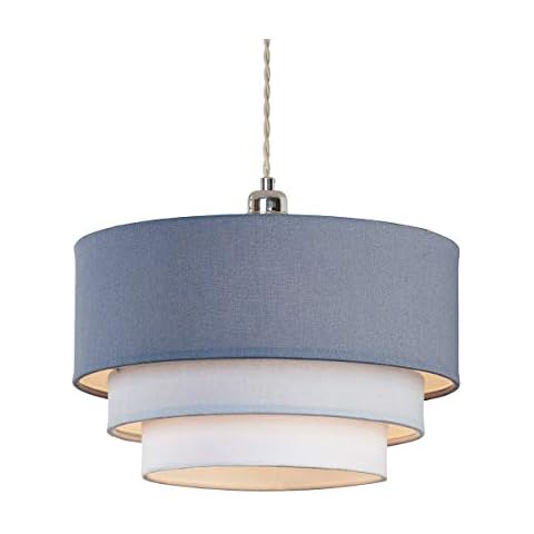Village At Home 3 Tier Pendant, Polycotton, Blue Cover