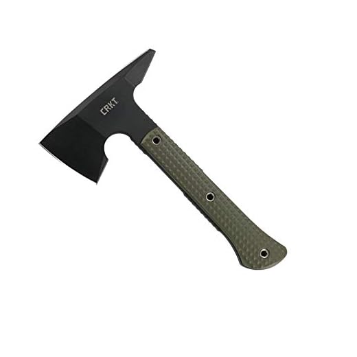 CRKT Jenny Wren Compact Axe for Outdoors and Camping, Spiked Head, 3 Edged Sides, Powder Coat Finished SK5 Carbon Steel 2726