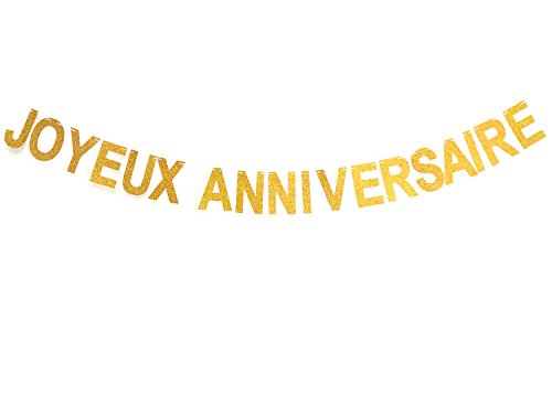 Andgo Glitter Joyeux Anniversaire Bannière Banderole Garland Bunting Party Décorations