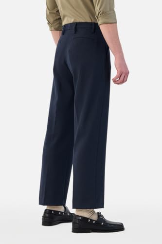 Image of SNITCH Men Casual Trousers| Baggy Fit Mid Rise Solid Plain Front Style | Breathable Cotton Blend & Lightweight Linen Fabric for Summer & Everyday Outings