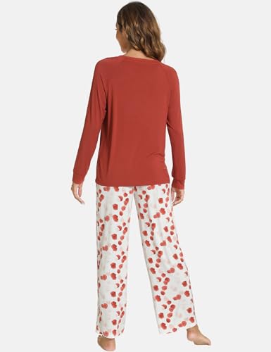 GYS Women's Pajama Sets Long Sleeve Sleepwear Comfy 2 Piece Ladies Pj Sleep Set, Viscose Made from Bamboo2