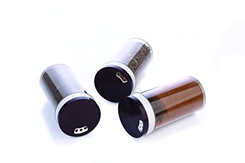 GANESH Multipurpose Revolving Round Shape Plastic Spice Jars containers For Kitchen Organizer Items, Spices Storage Jar/ Masala Box/ Spice Rack/ Condiment Masala Rack Container Set ( 16 Pieces, Wooden Finish) (Image - 4)