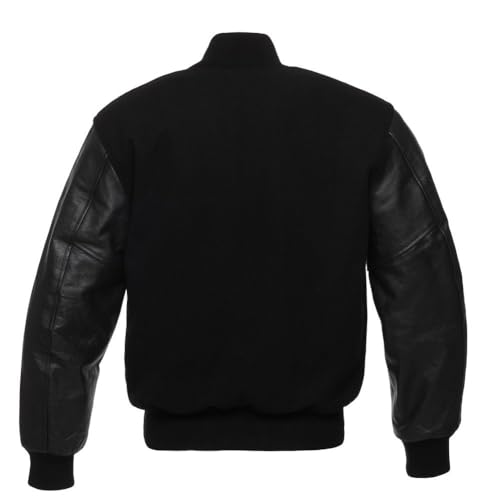 Mount Helicon Two-Tone Leather Baseball Varsity Jacket for Men - Premium Quality and Unique Design3