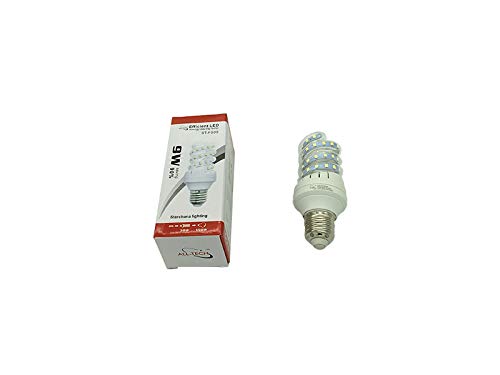 ALL-TECH LED Corn Light Bulbs E27 Base Efficient Led Energy Saving Lamp Spiral Bulb-CFL Replacement for Warehouse, Garage, Barn, Patio, Restaurant, Park, Security Bulb Pack of 10pcs (2700K, 9W)