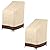Vailge Stackable Patio Chair Cover,100% Waterproof Outdoor Chair Cover, Heavy Duty Lawn Patio Furniture Covers,Fits for 4-6 Stackable Dining Chairs,2 Pack-36 Lx28 Wx47 H,Beige&Brown