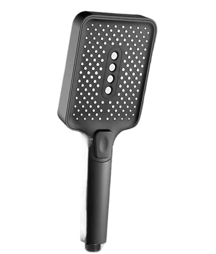 Cabezal de Ducha Rectangular Tipo Lluvia, Gran caudal, Plateado, 3 Modos, Alta presión, Ahorro de Agua, Mezclador, Accesorio de baño (Gris b)